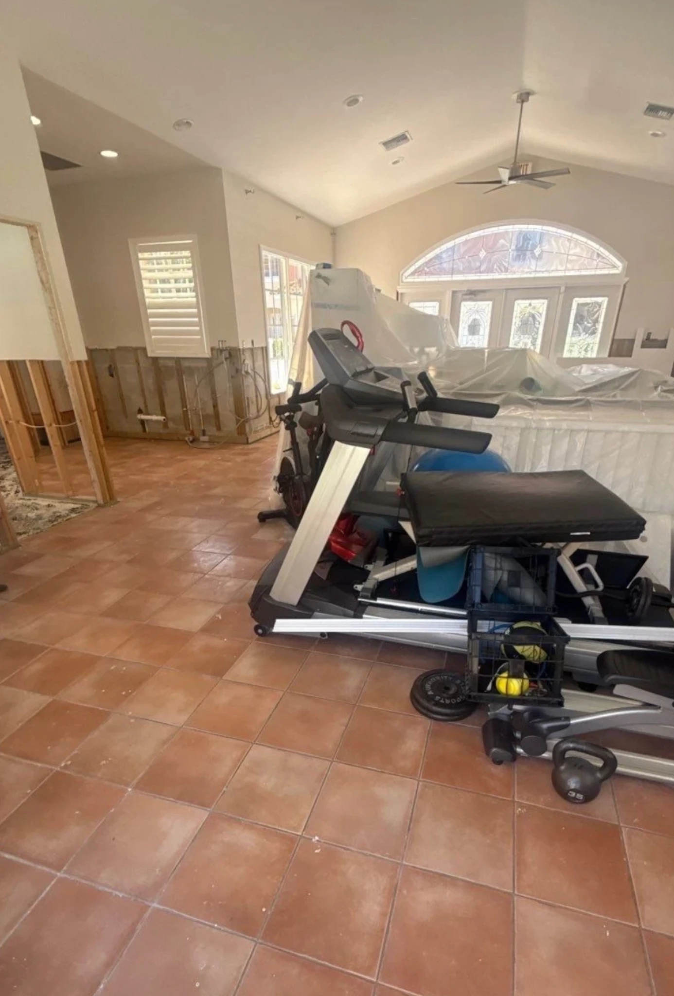 Flood damage before mitigation and rebuild